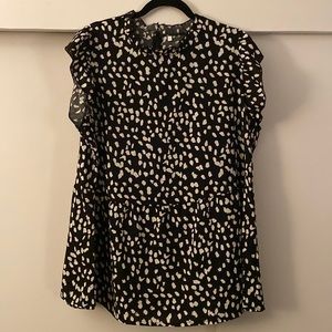 Black and white polka dot peplum tank. XXL NWOT